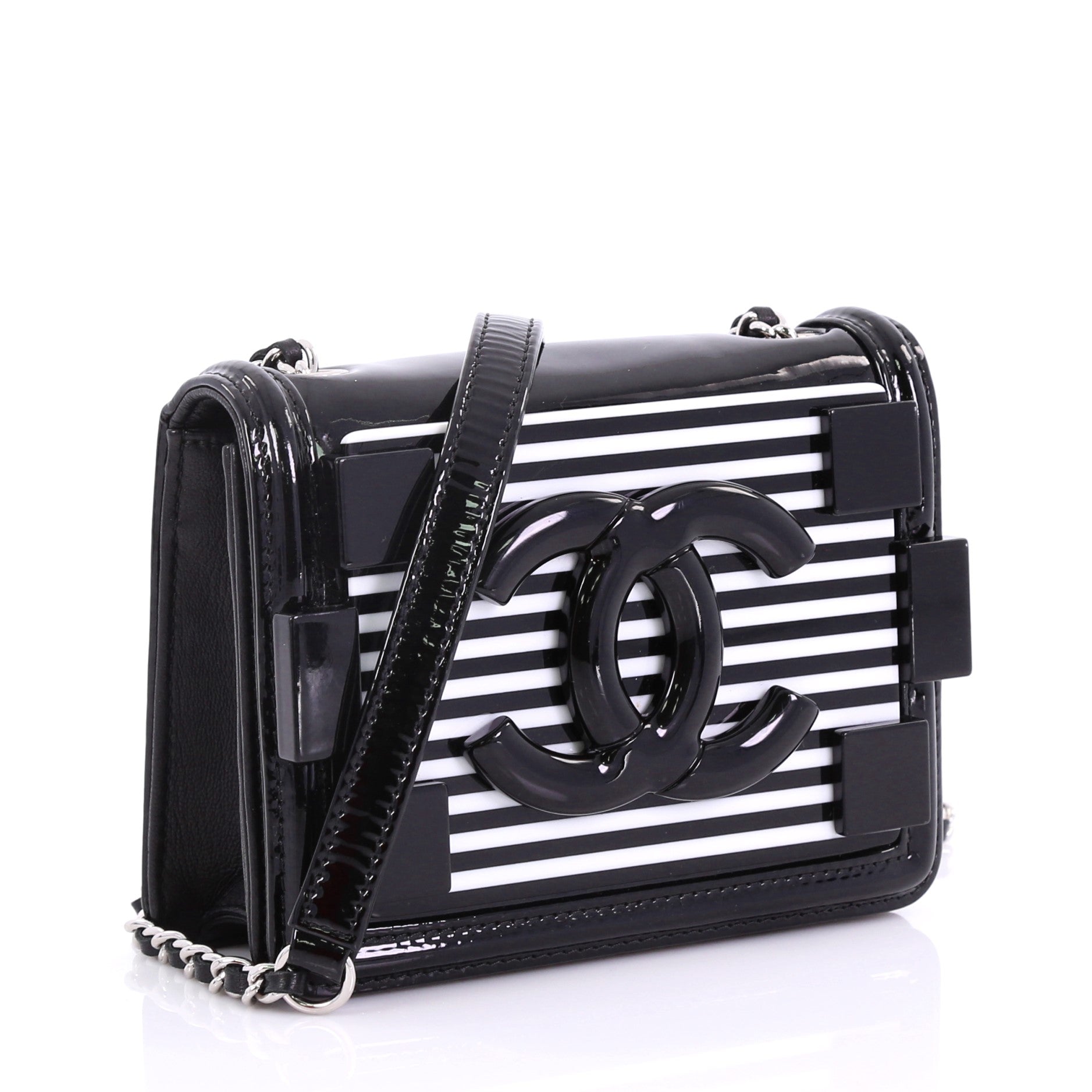 Boy Brick Flap Bag Striped Patent and Plexiglass Mini