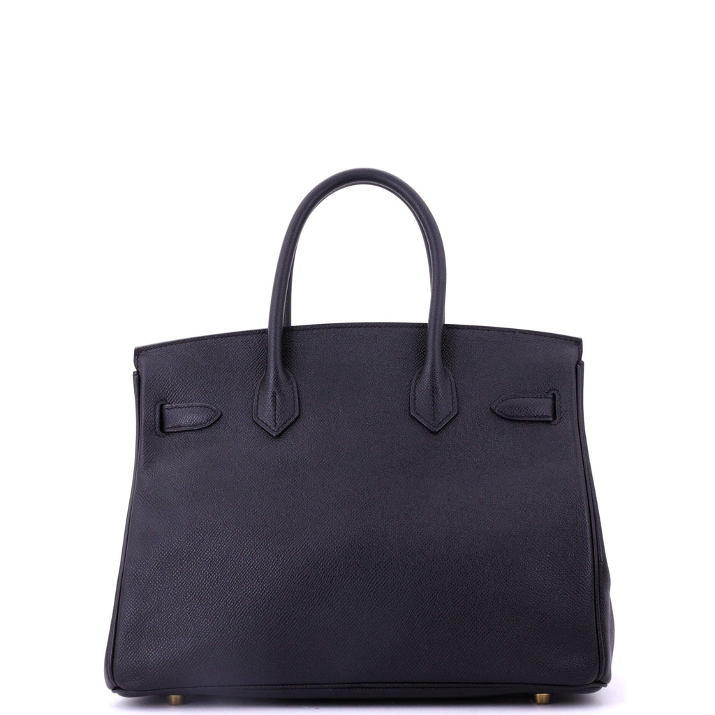 Birkin Handbag Noir Epsom with Gold Hardware 30