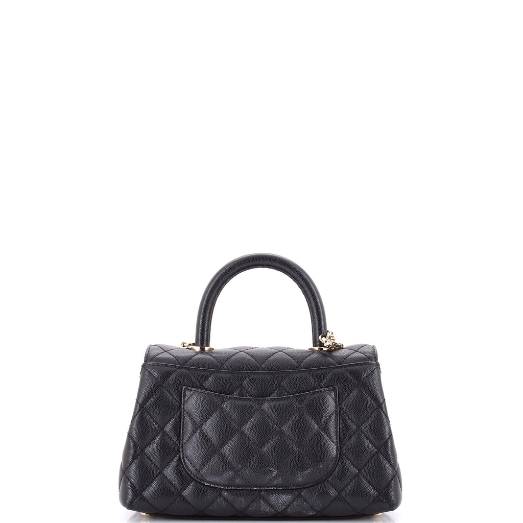 Coco Top Handle Bag Quilted Caviar Mini