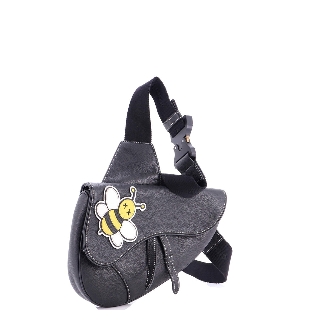 KAWS Saddle Crossbody Bag Leather with Applique