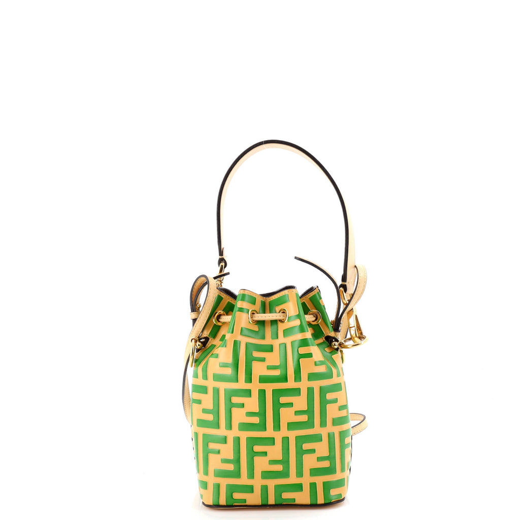 Mon Tresor Bucket Bag Zucca Embossed Leather Mini