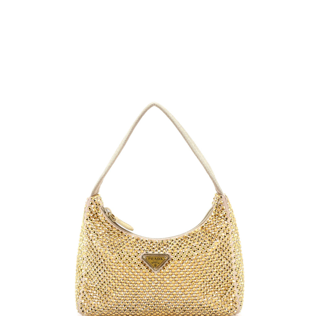 Re-Edition 2000 Hobo Crystal Embellished Satin Mini