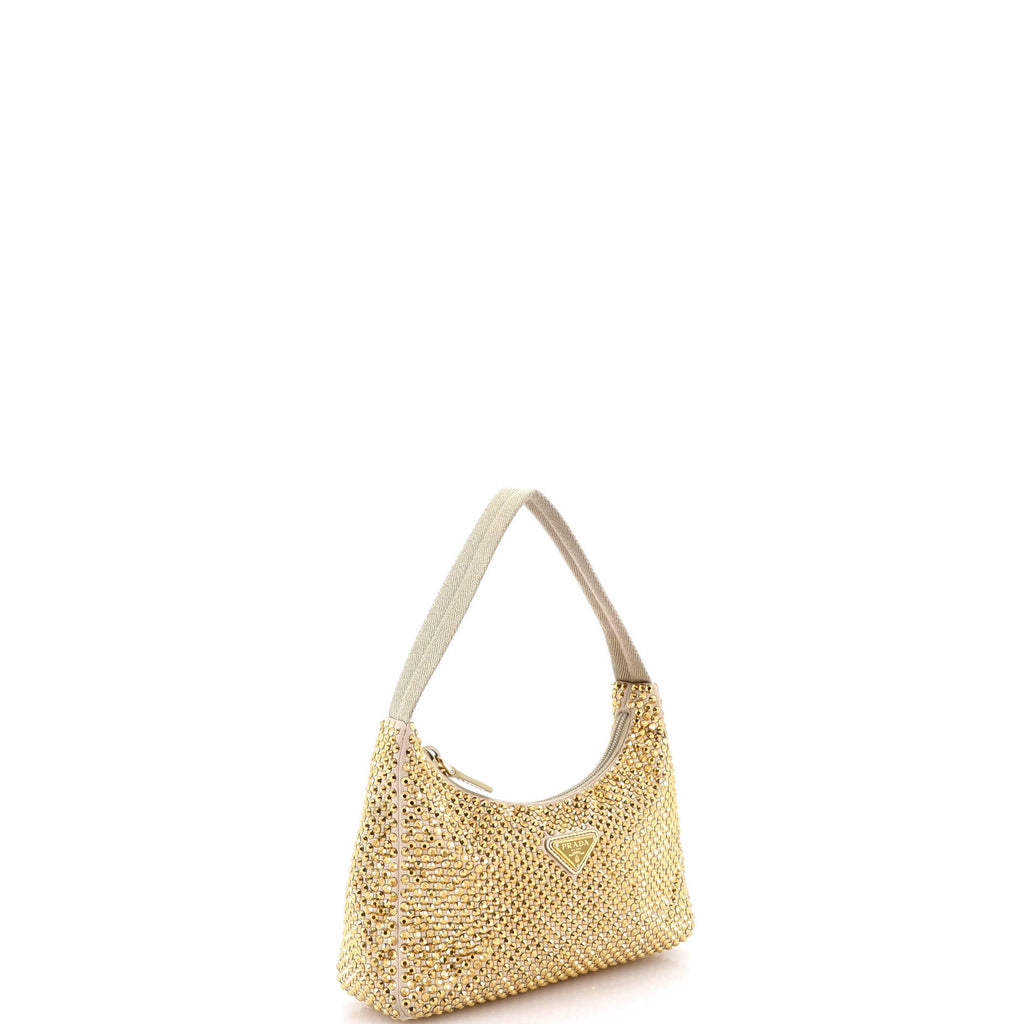 Re-Edition 2000 Hobo Crystal Embellished Satin Mini