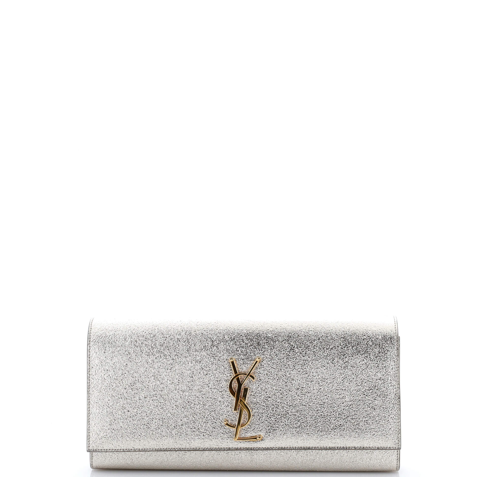 Classic Monogram Clutch Metallic Calfskin Long