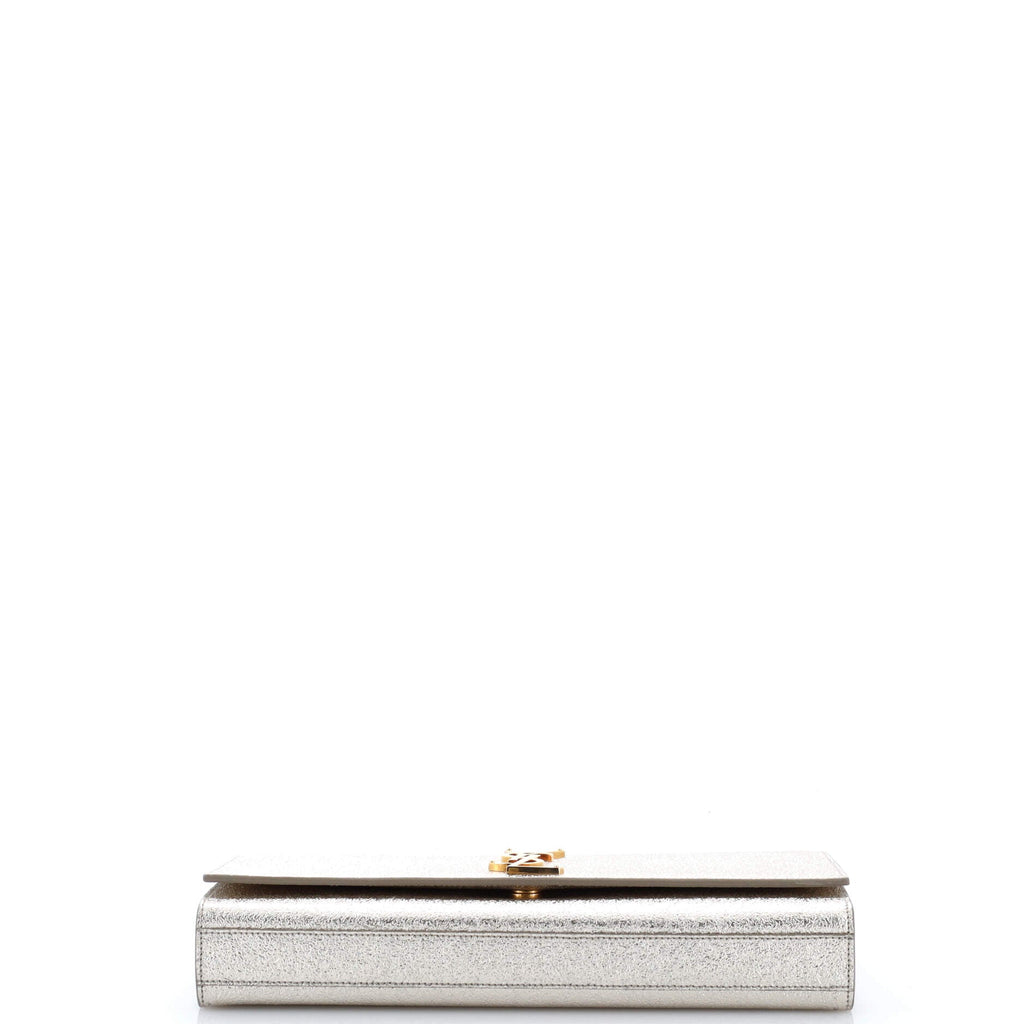 Classic Monogram Clutch Metallic Calfskin Long