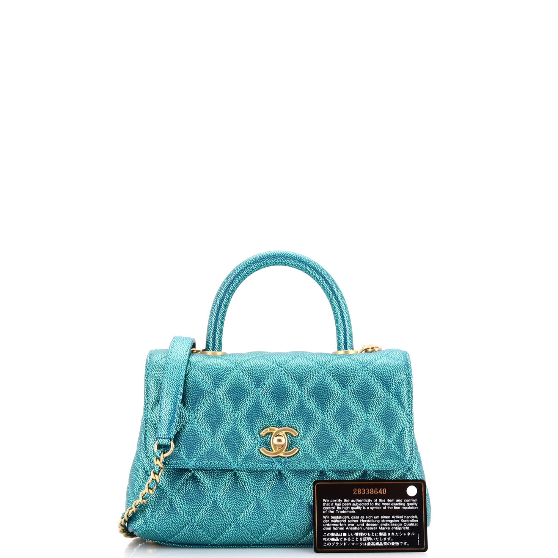 Coco Top Handle Bag Quilted Caviar Mini