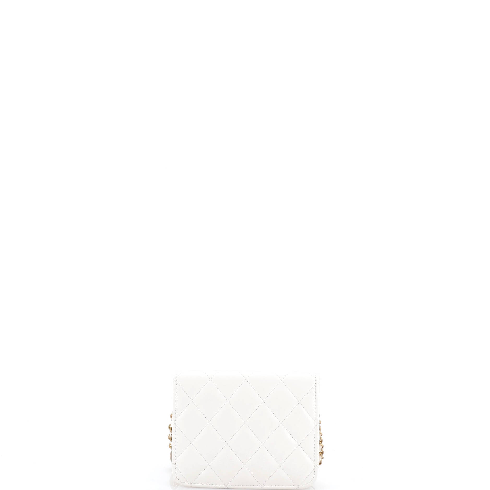 Pearl Crush Flap Clutch with Chain Quilted Lambskin Mini