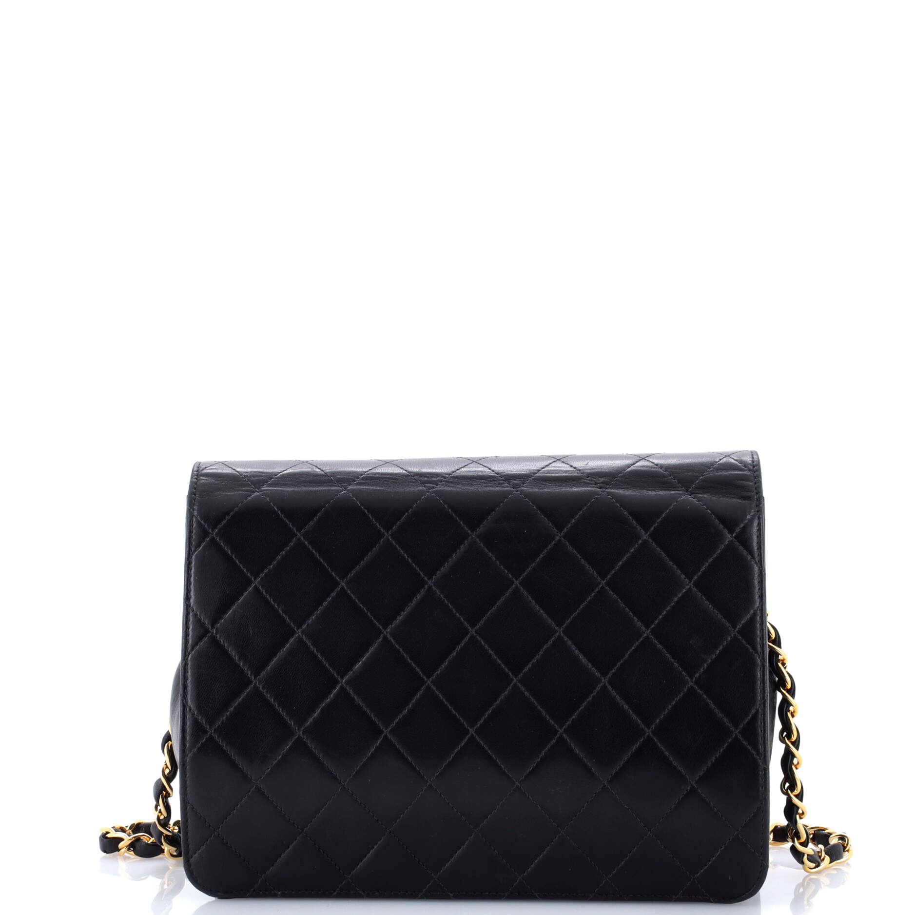 Vintage Clutch with Chain Quilted Leather Small