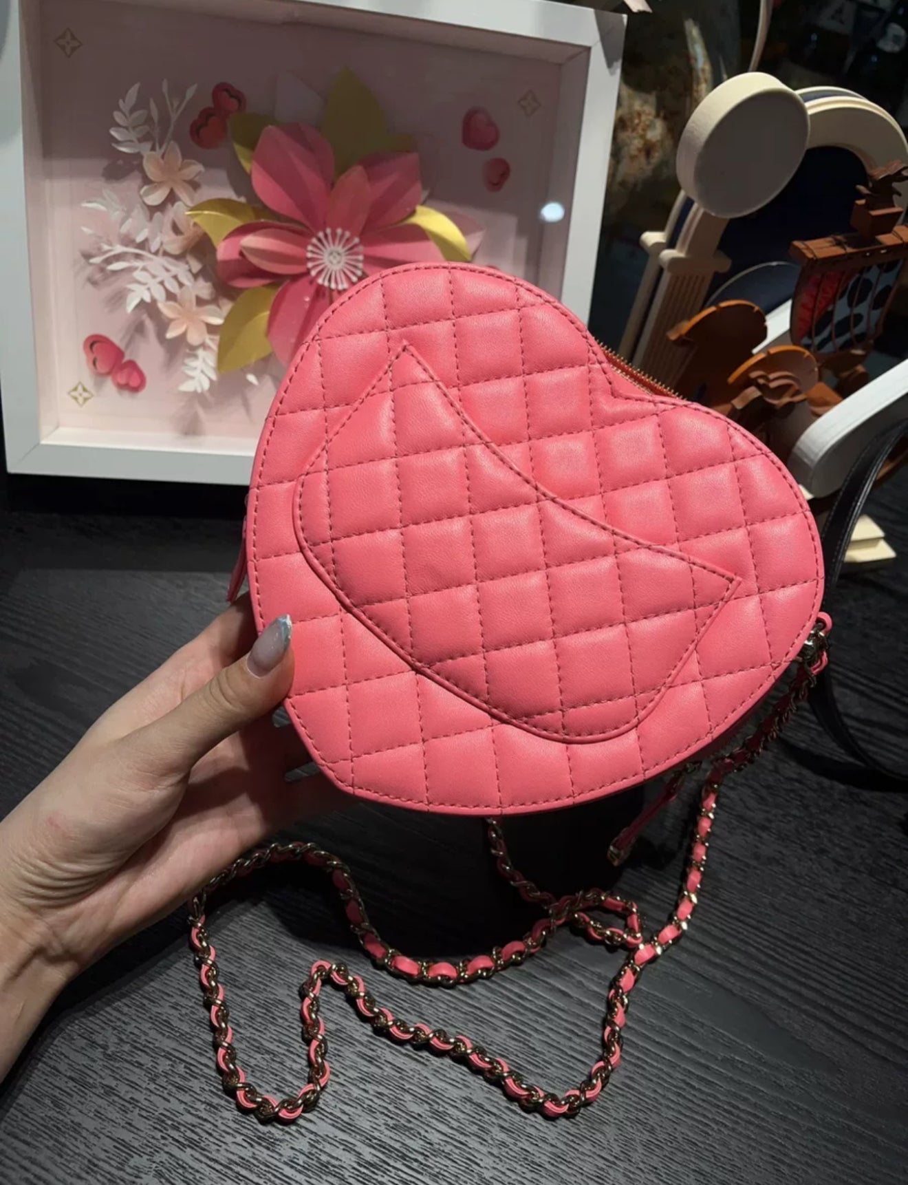Chanel 22S Pink Heart Bag Large