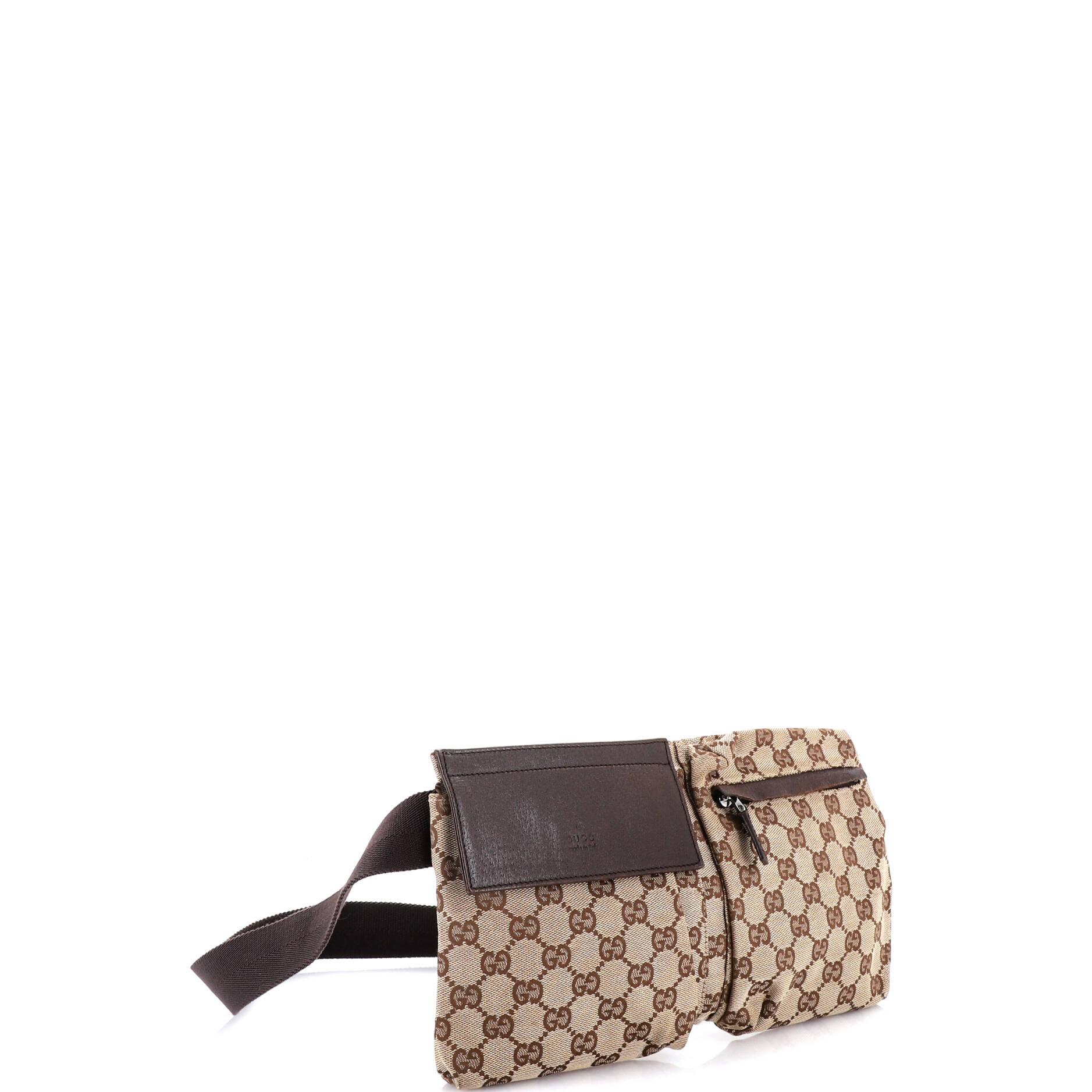 Vintage Double Belt Bag GG Canvas with Leather