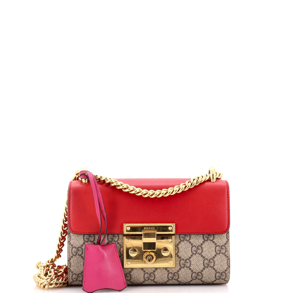 Padlock Shoulder Bag GG Coated Canvas and Leather Small