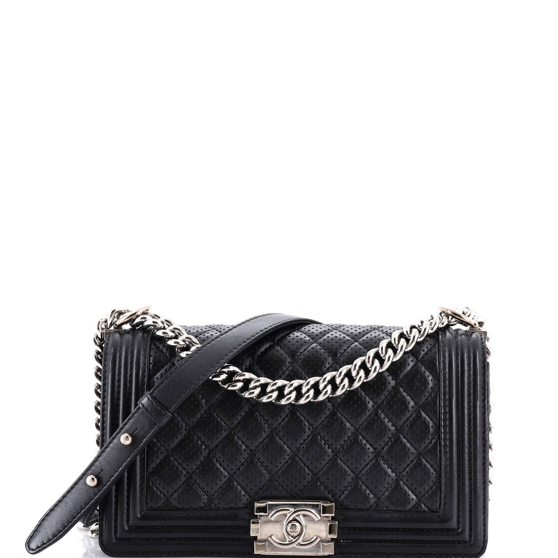 Boy Flap Bag Quilted Perforated Lambskin Old Medium