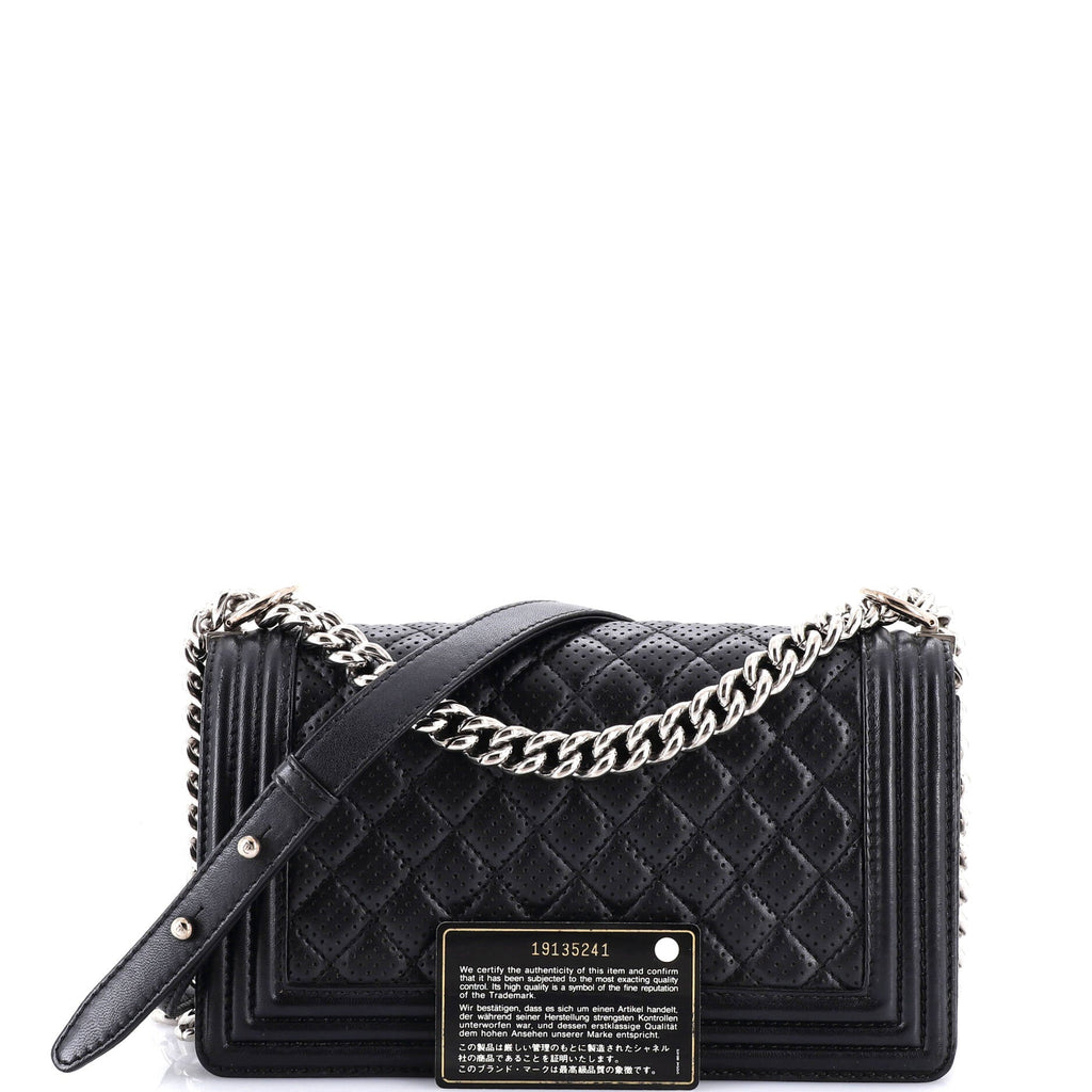 Boy Flap Bag Quilted Perforated Lambskin Old Medium