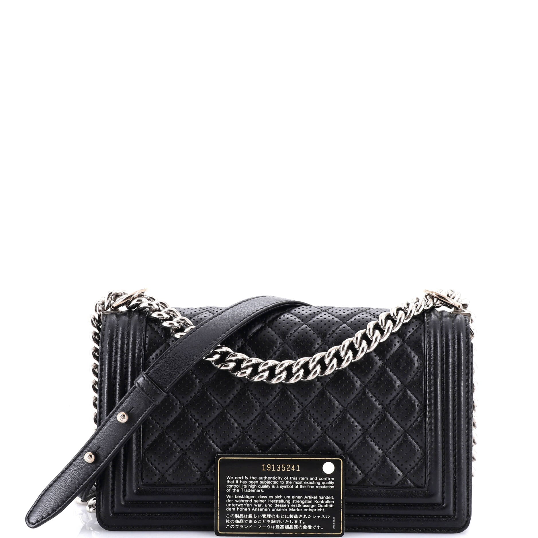 Boy Flap Bag Quilted Perforated Lambskin Old Medium