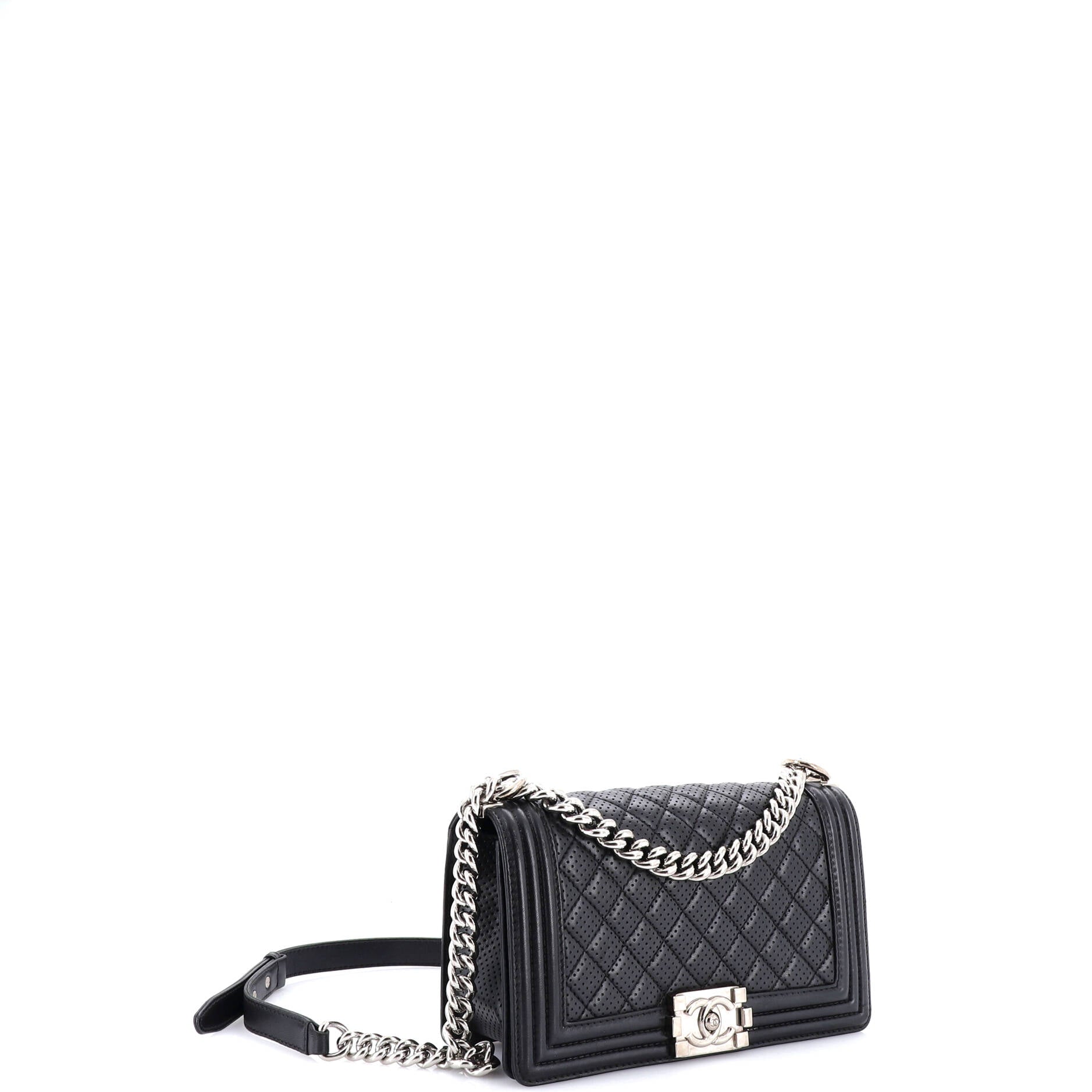 Boy Flap Bag Quilted Perforated Lambskin Old Medium