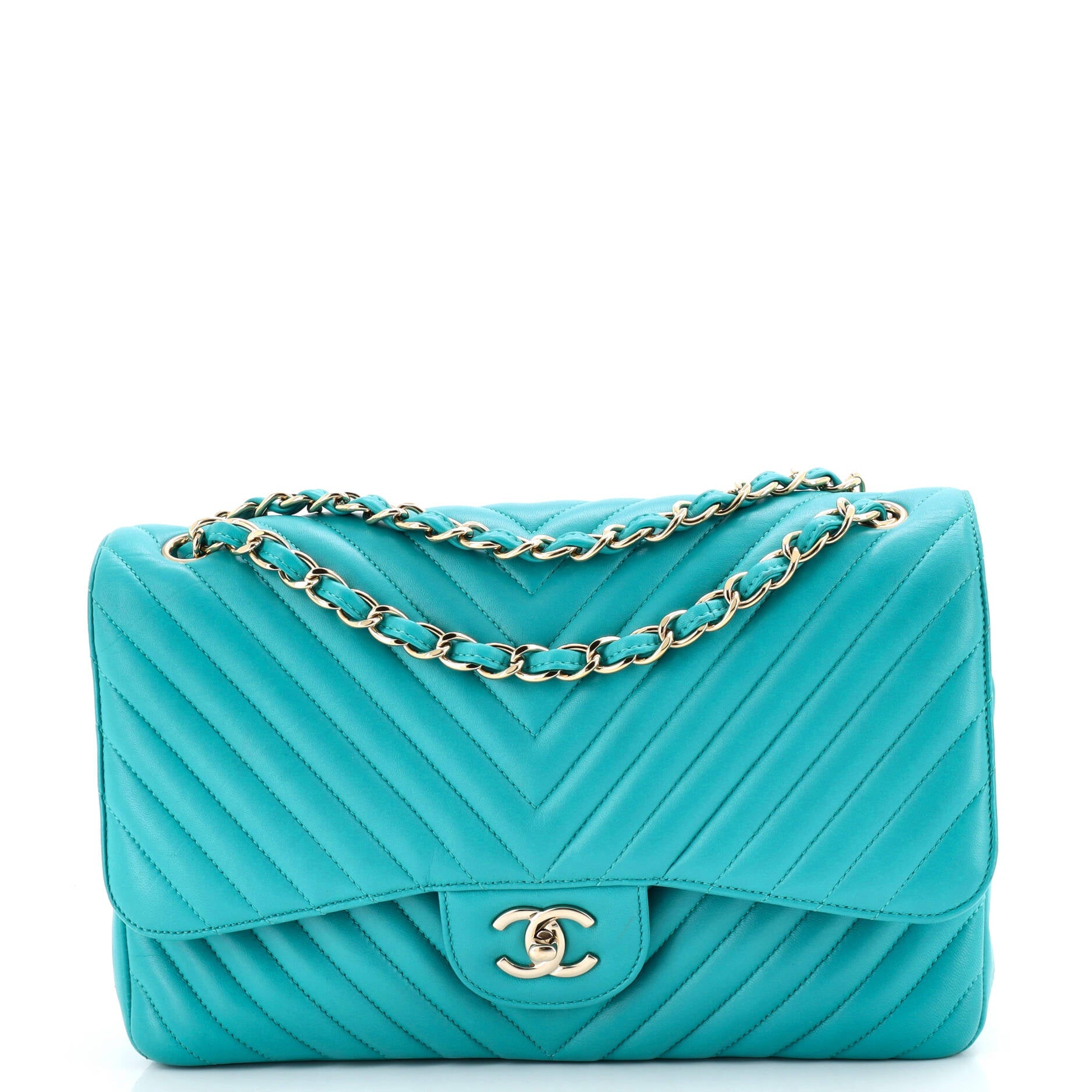 Classic Double Flap Bag Chevron Lambskin Jumbo