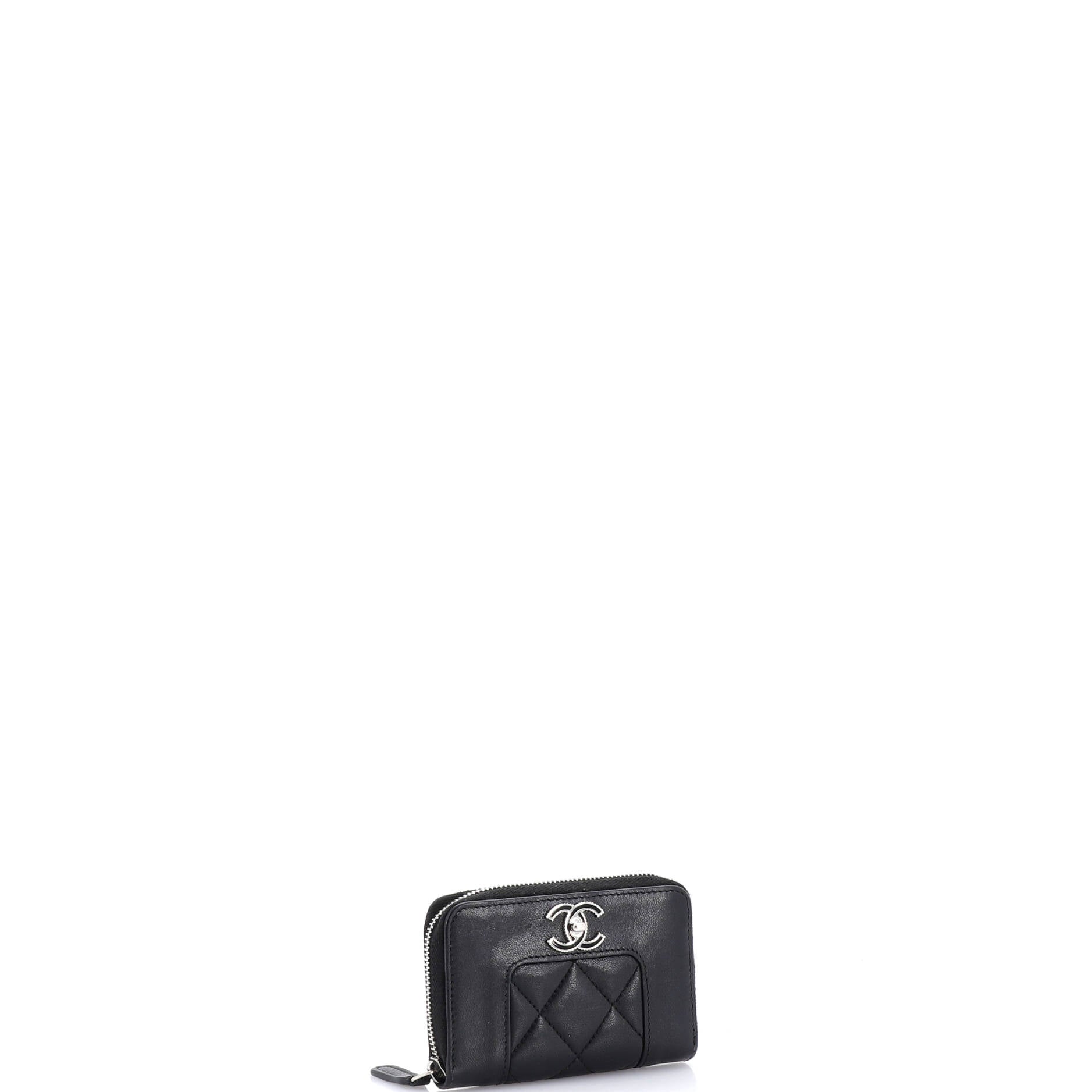 Mademoiselle Vintage Zip Coin Purse Quilted Sheepskin