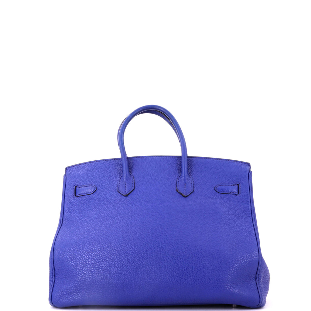 Birkin Handbag Bleu Electrique Togo with Palladium Hardware 35