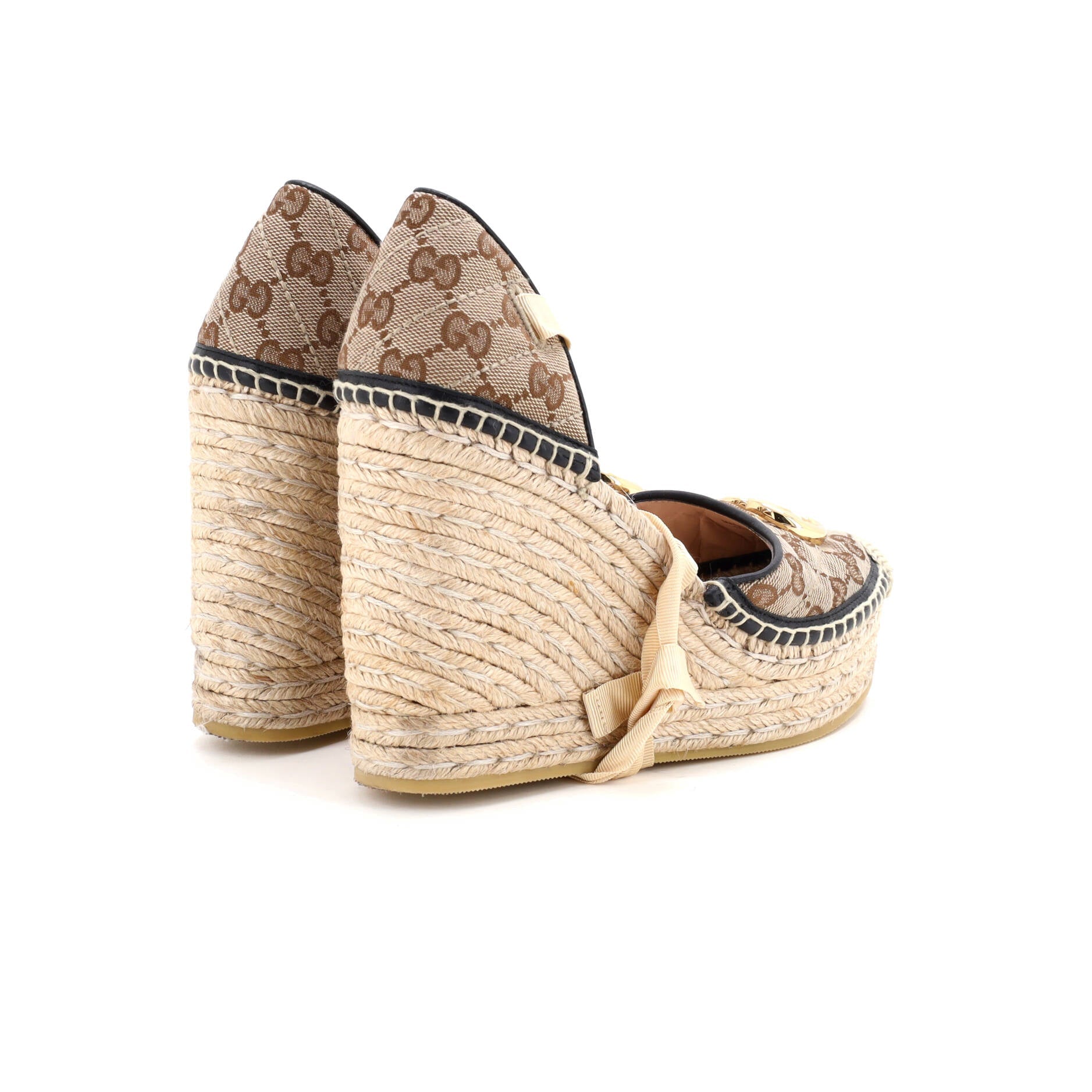 Women's GG Marmont Wedge Espadrilles Diagonal Quilted GG Canvas