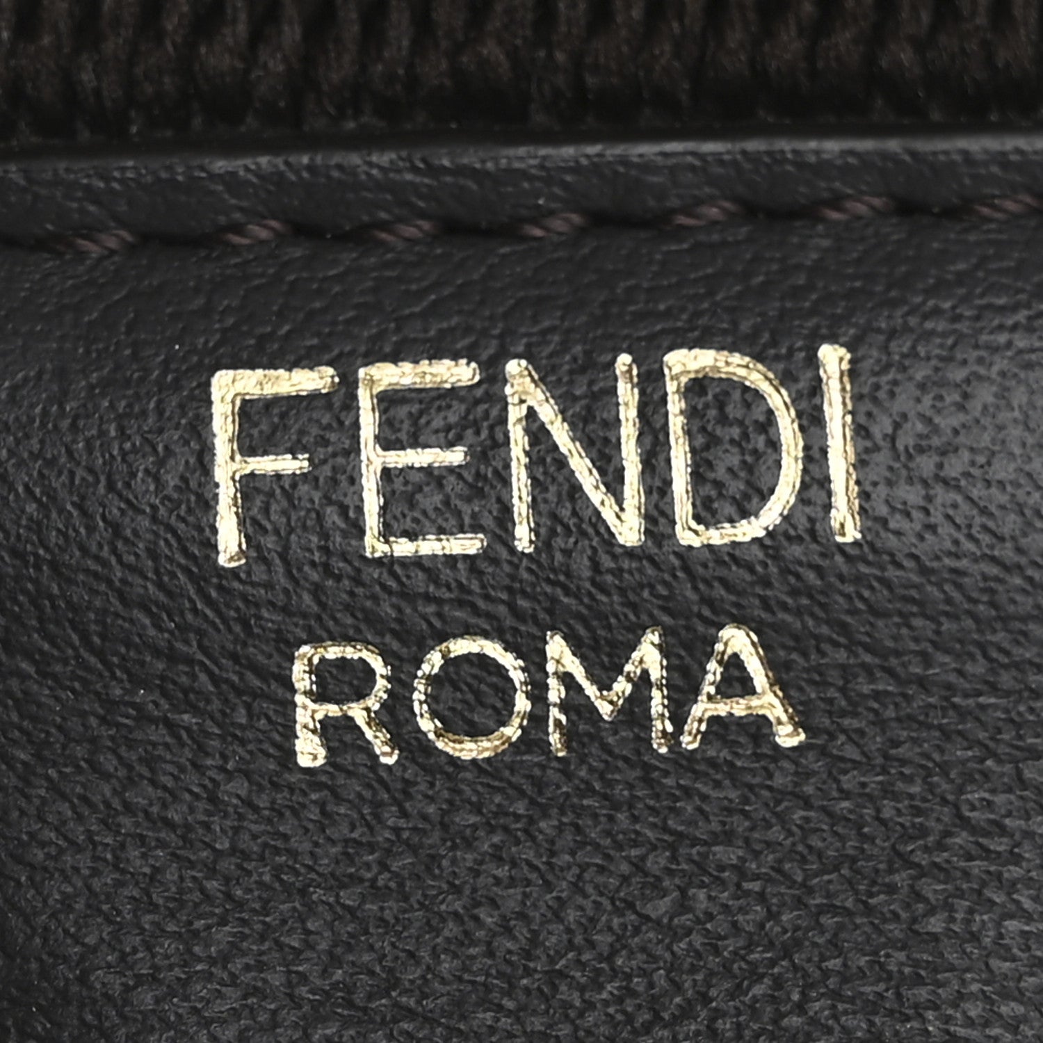Ribbon Vitello Century FF 1974 Flat Studded Strap You Fango Marrone Ebano