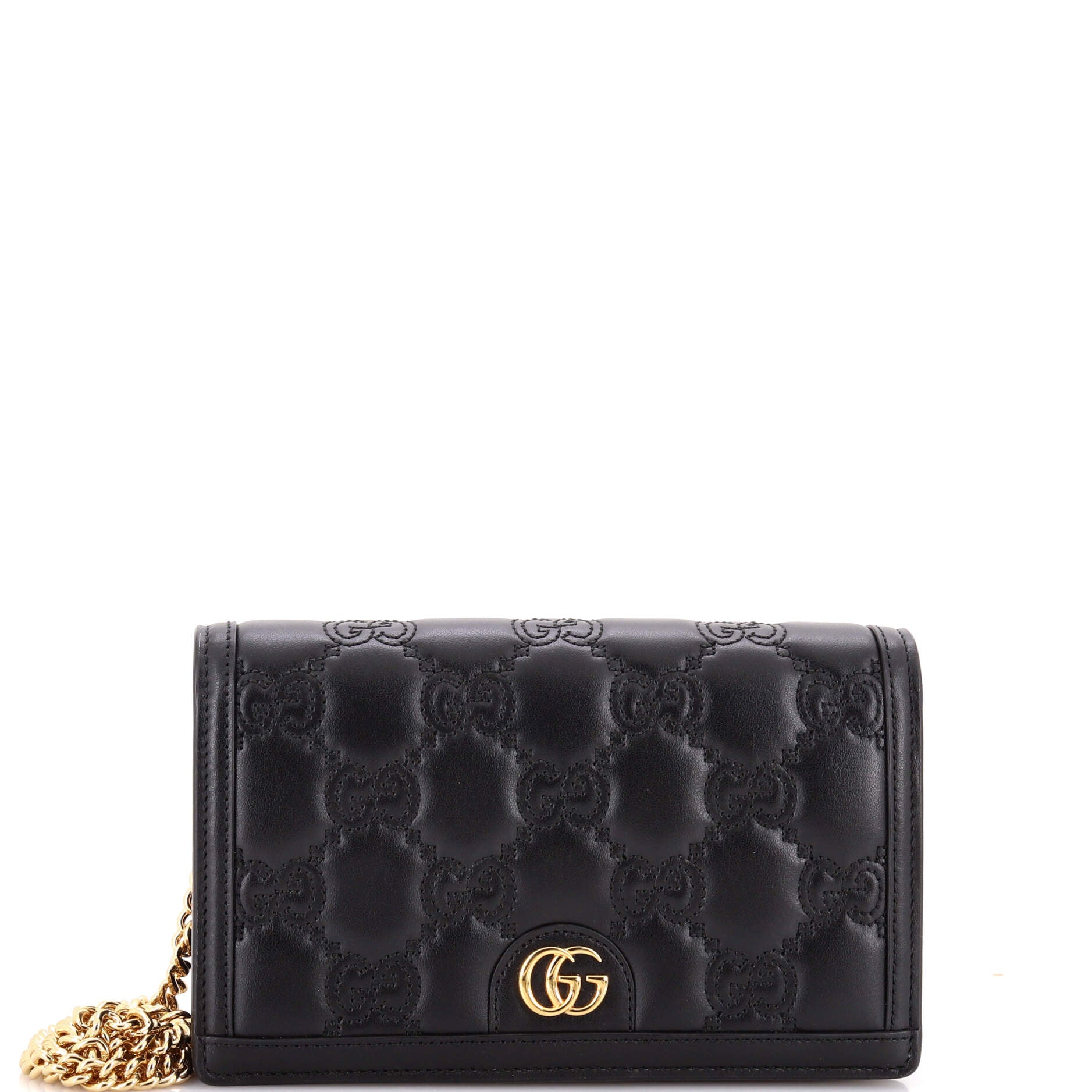 Petite GG Marmont Chain Wallet GG Matelasse Leather Mini