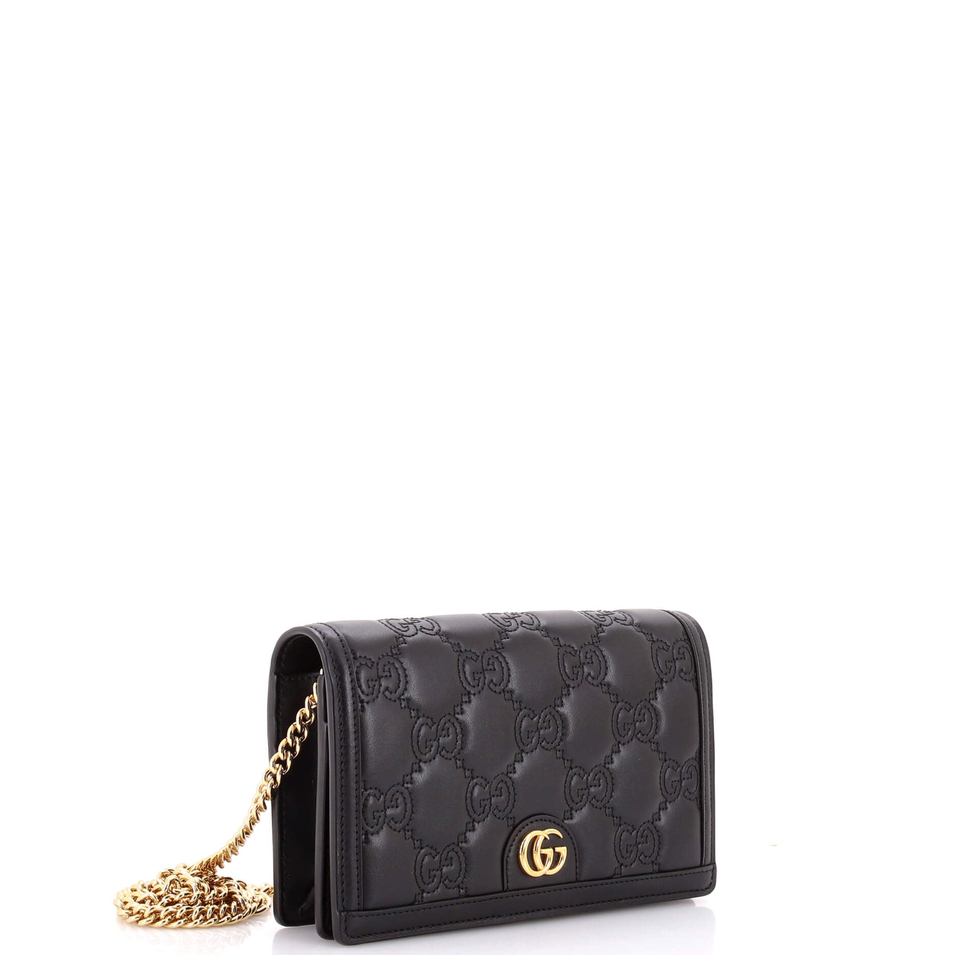 Petite GG Marmont Chain Wallet GG Matelasse Leather Mini
