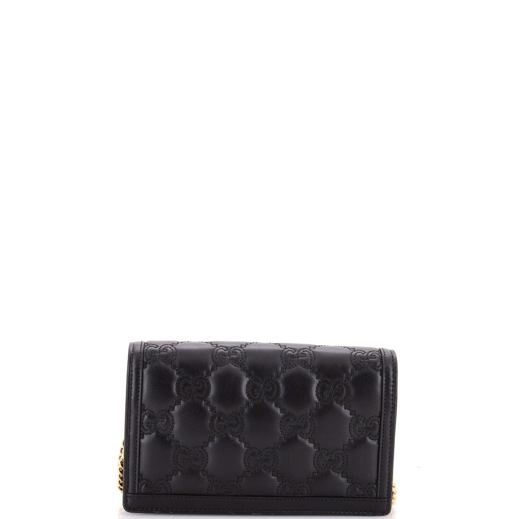 Petite GG Marmont Chain Wallet GG Matelasse Leather Mini