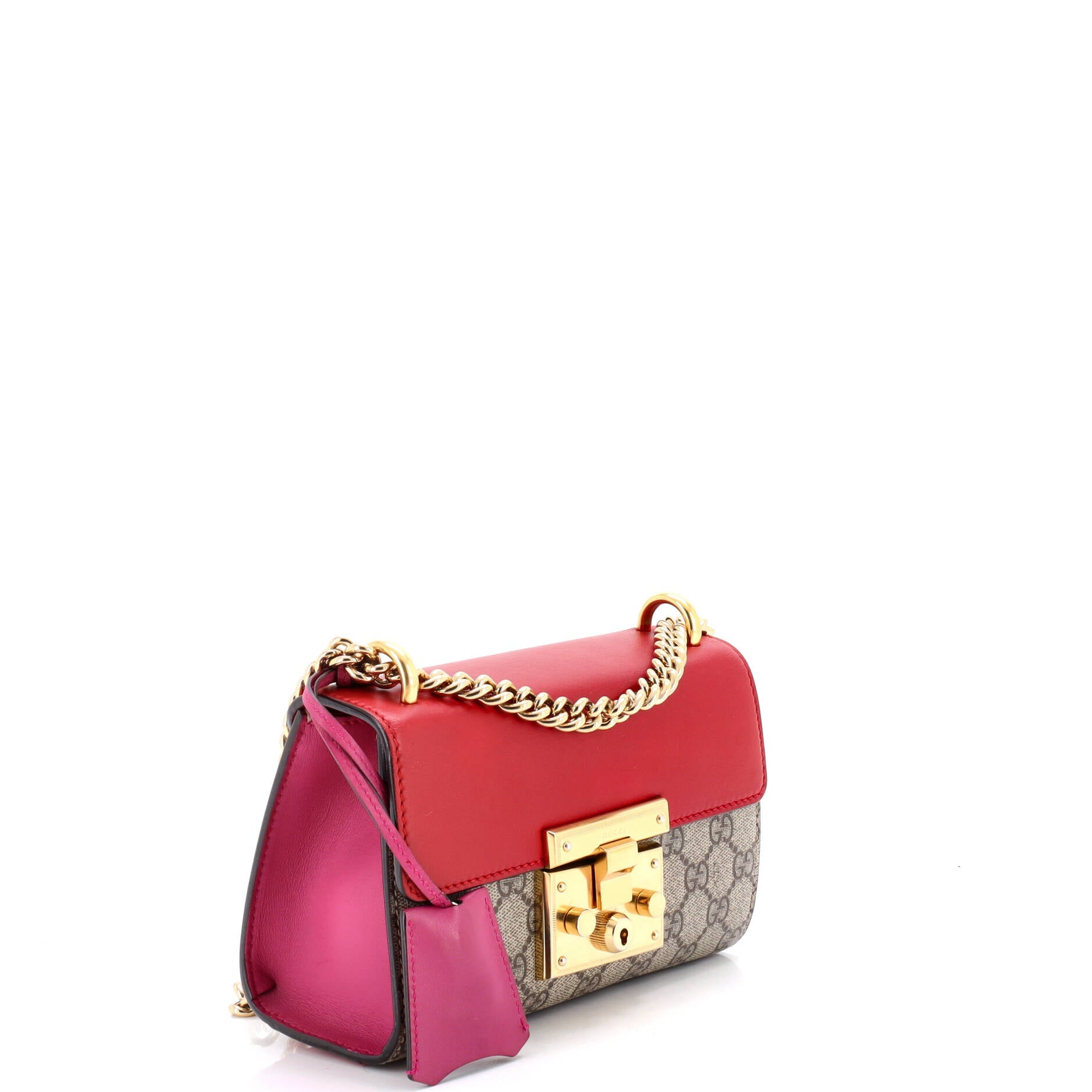 Padlock Shoulder Bag GG Coated Canvas and Leather Small