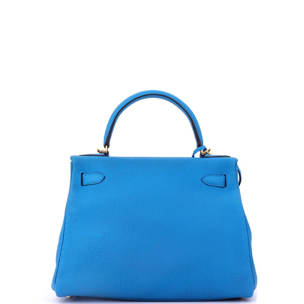 Kelly Handbag Bleu Zanzibar Togo with Gold Hardware 28