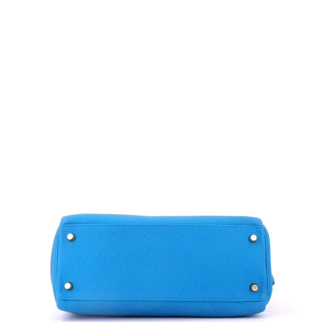 Kelly Handbag Bleu Zanzibar Togo with Gold Hardware 28