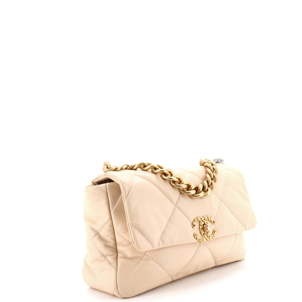 19 Flap Bag Quilted Leather Large