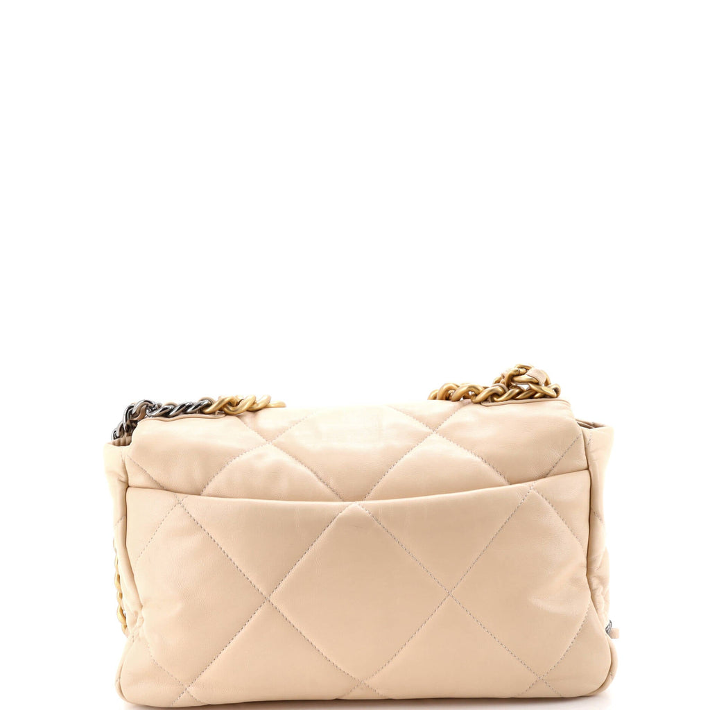 19 Flap Bag Quilted Leather Large
