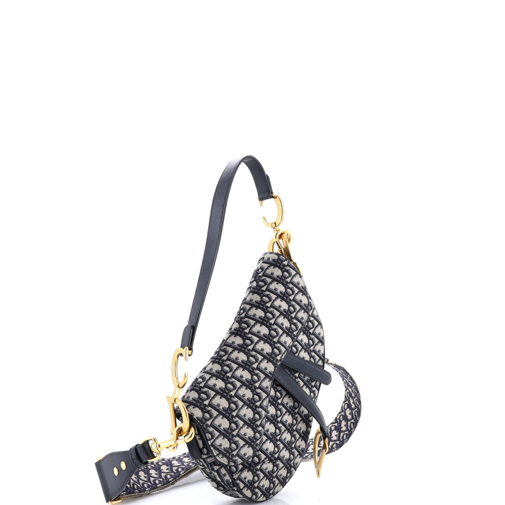 Saddle Handbag with Strap Oblique Canvas Medium