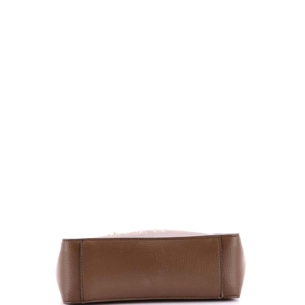 Logo Crossbody Bag Perforated Faux Leather Mini