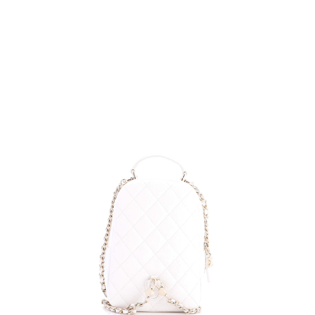 Classic CC Chain Pocket Backpack Quilted Caviar Mini