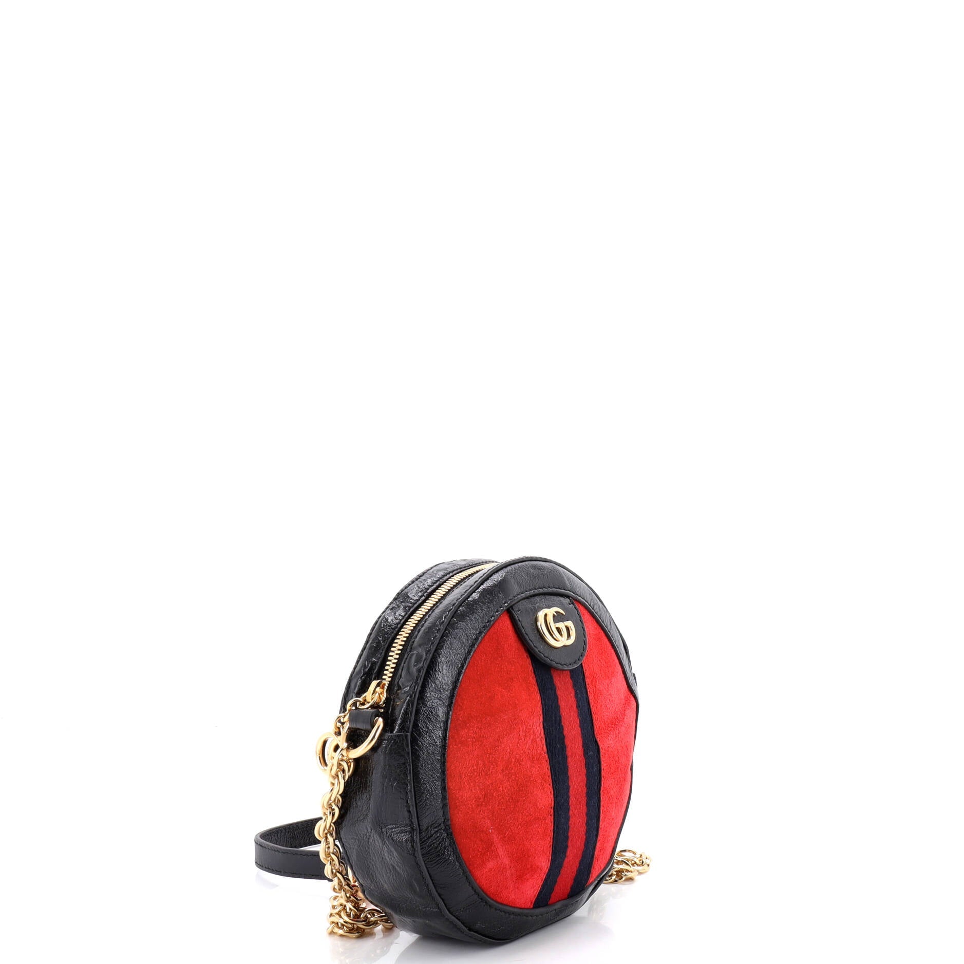 Ophidia Round Shoulder Bag Suede Mini