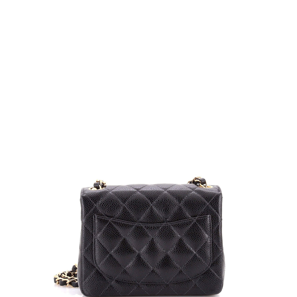 Vintage Square Classic Single Flap Bag Quilted Caviar Mini