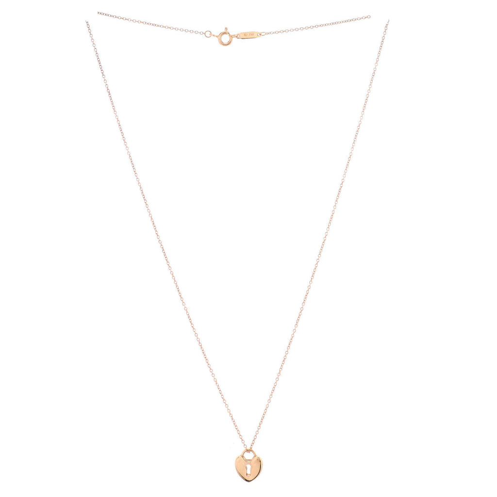 Heart Lock Pendant Necklace 18K Rose Gold