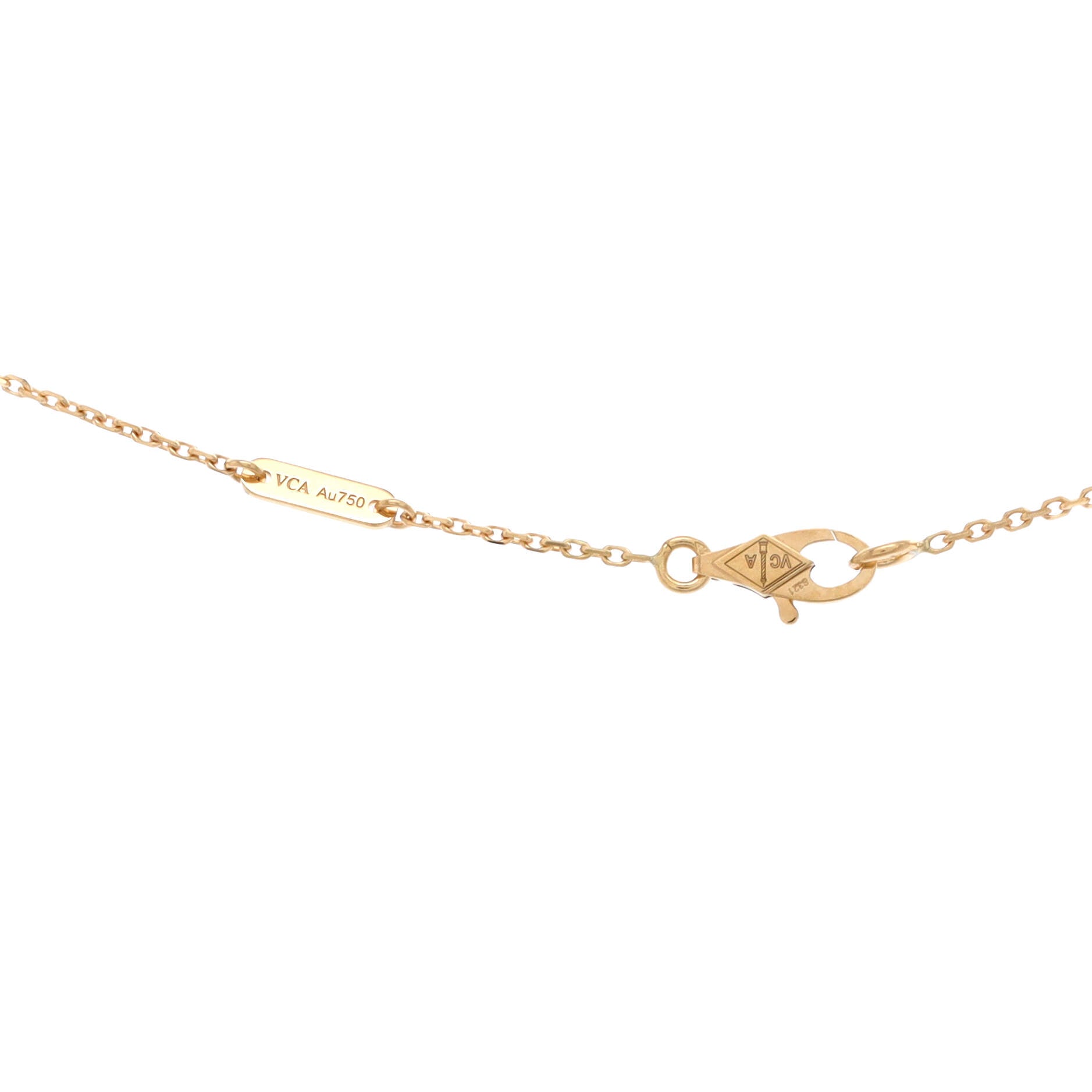Sweet Alhambra Butterfly Pendant Necklace 18K Yellow Gold and Mother of Pearl