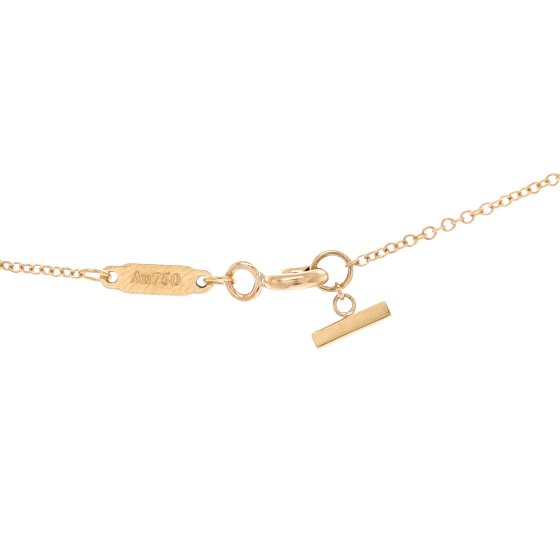 T Smile Pendant Necklace 18K Yellow Gold with Diamonds Small