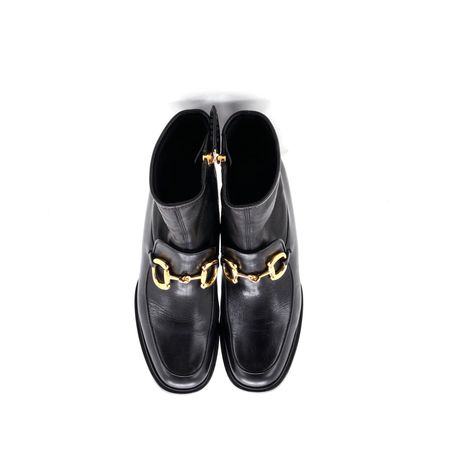 Women's Horsebit Sock Ankle Boots Leather