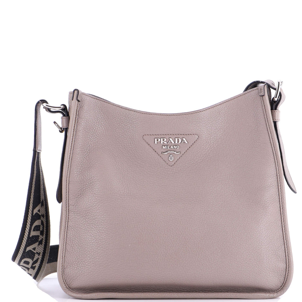Logo Strap Crossbody Bag Vitello Daino Medium