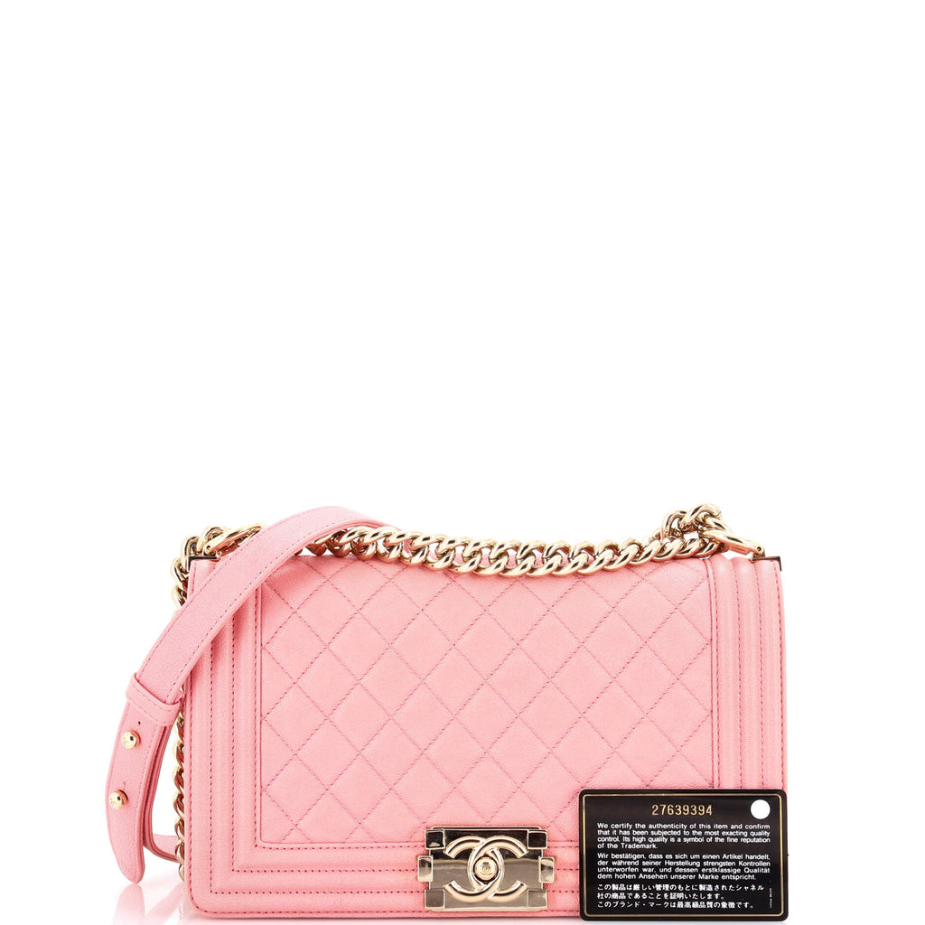 Boy Flap Bag Quilted Caviar Old Medium