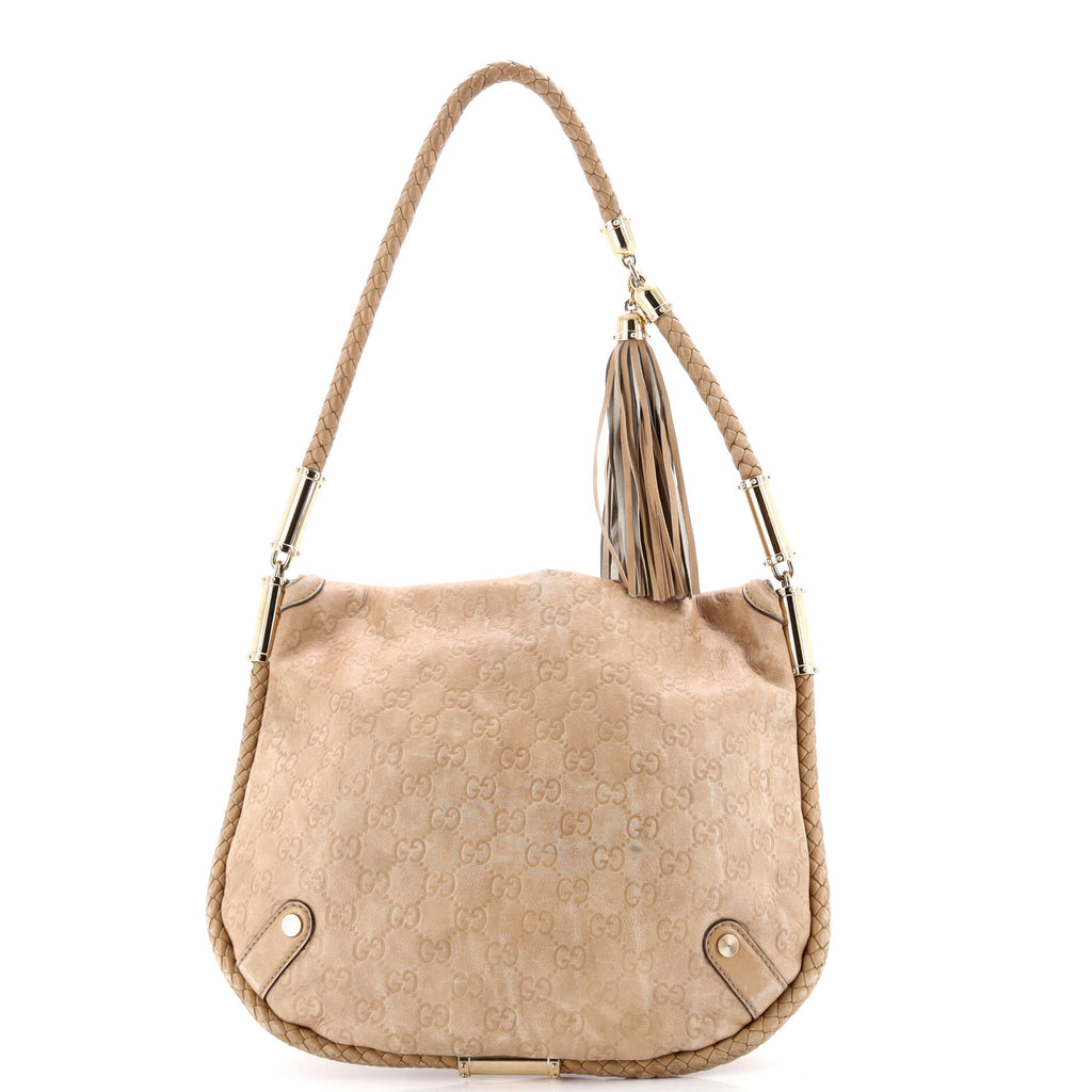 Britt Tassel Flap Bag Guccissima Leather Medium
