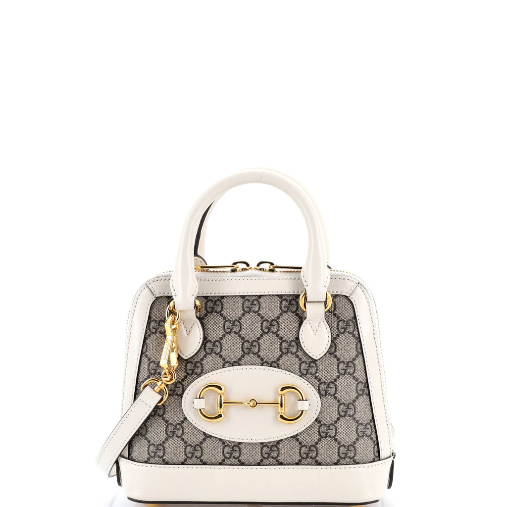 Horsebit 1955 Top Handle Bag GG Coated Canvas with Leather Mini