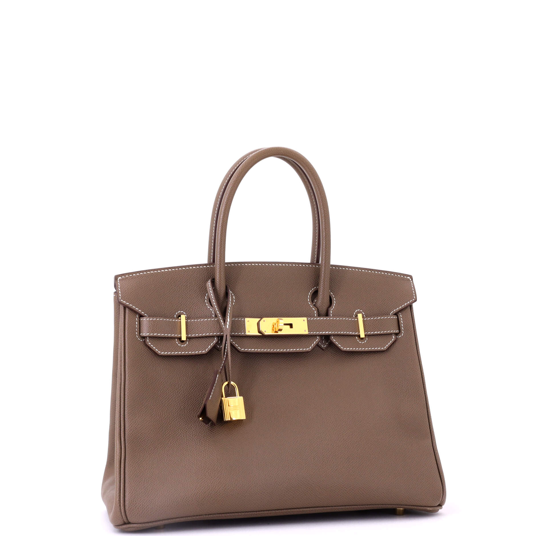 Birkin Handbag Grey Epsom with Gold Hardware 30