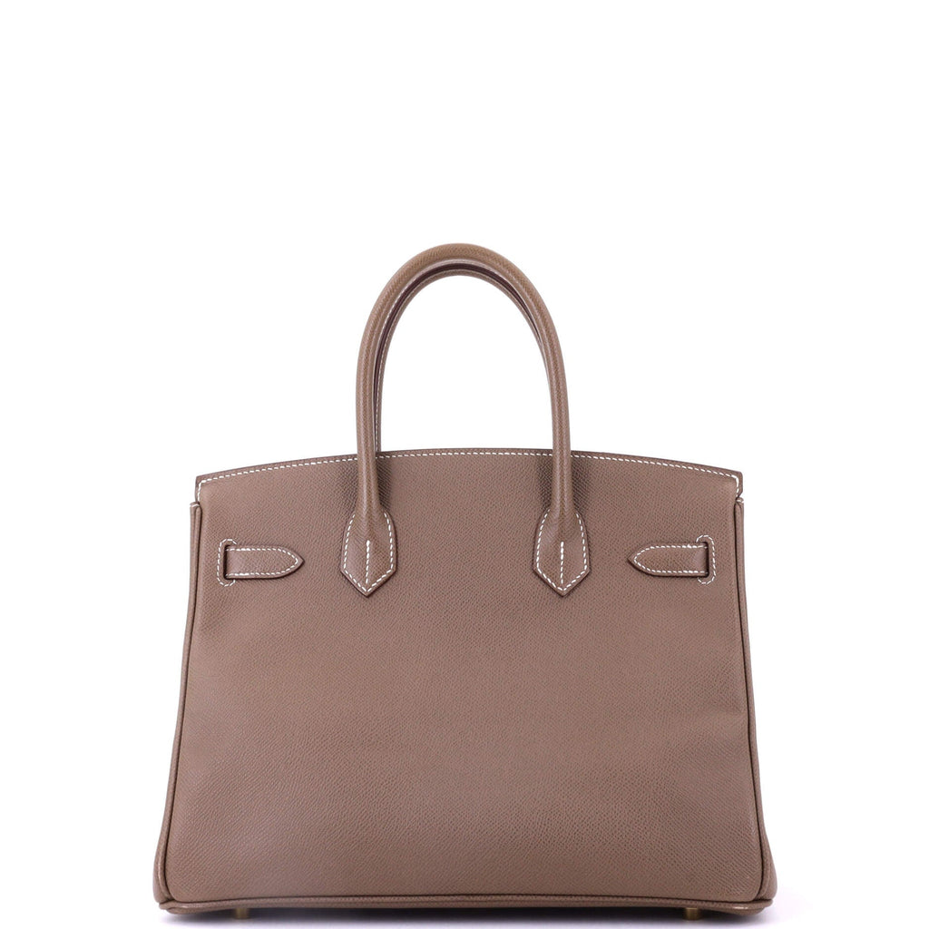Birkin Handbag Grey Epsom with Gold Hardware 30