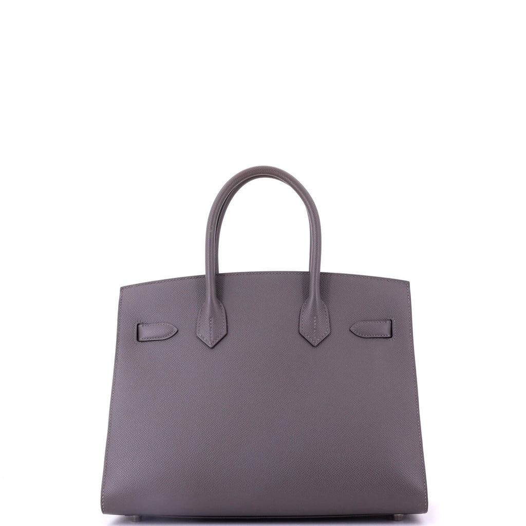 Birkin Sellier Bag Grey Epsom with Palladium Hardware 30