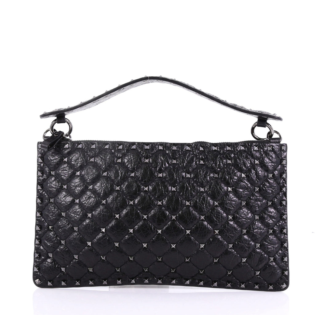 Rockstud Spike Clutch Quilted Leather