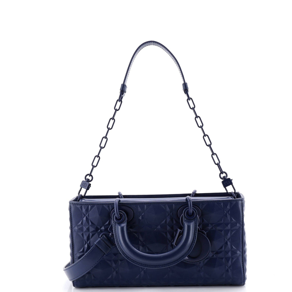Ultra Matte Lady D-Joy Bag Diamond Motif Cannage Calfskin Medium